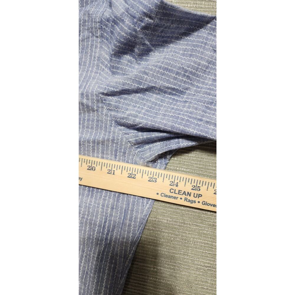 Proper Cloth Men’s Custom Blue White Striped Long Sleeve Button Down Shirt - Picture 8 of 14